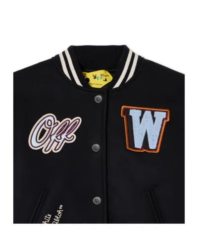 Off-white Patch Varsity Jacket In Black