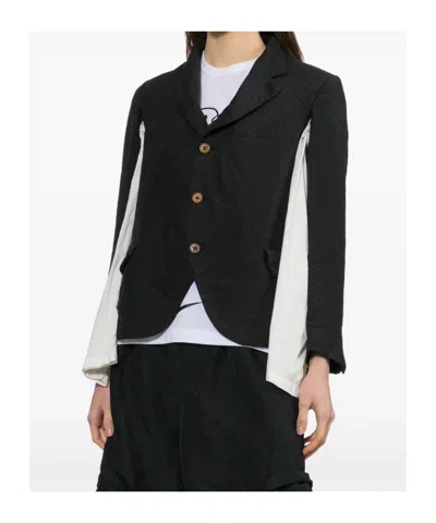 Comme Des Garçons Textured Suit Jacket In Black