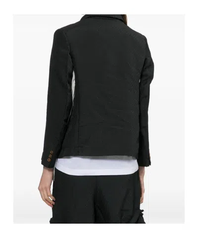 Comme Des Garçons Textured Suit Jacket In Black