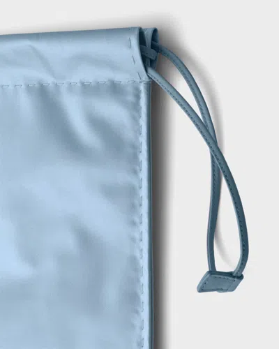 Prada Wish Silk Duchesse Drawstring Pouch Bag In Blue