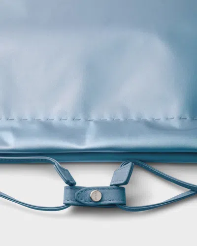 Prada Wish Silk Duchesse Drawstring Pouch Bag In Blue