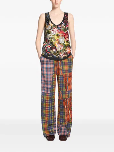 Dries Van Noten Elasticated Viscose Pants In Multi