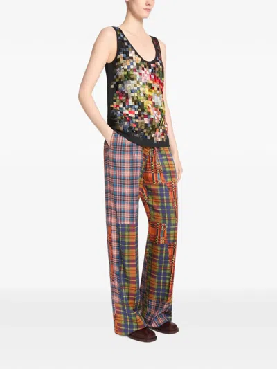 Dries Van Noten Elasticated Viscose Pants In Multi