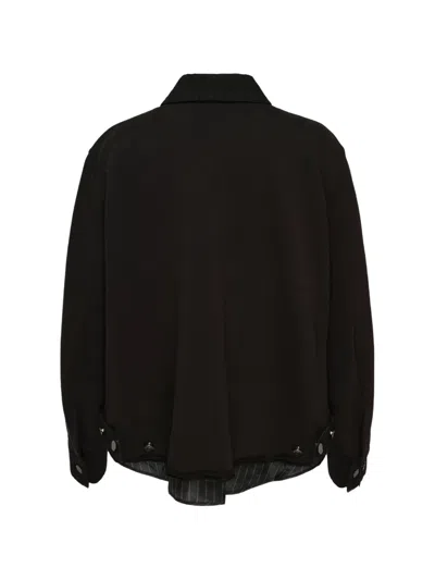 Ordinary Couture Code Panelled Denim Jacket In Black
