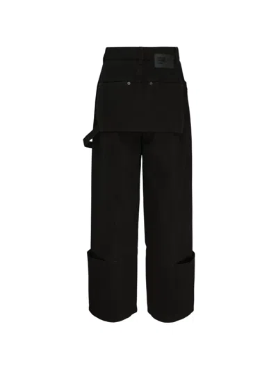 Ordinary Couture Code Panelled Carpenter Jeans In Black