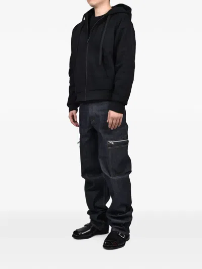 Matthew Williamson Raw Zip-pocket Cargo Pants In Blue