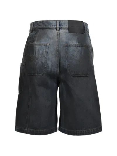 Feng Chen Wang Gradient-effect Denim Shorts In Blue