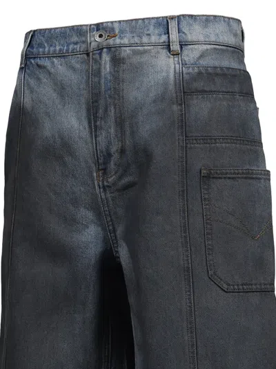 Feng Chen Wang Gradient-effect Denim Shorts In Blue
