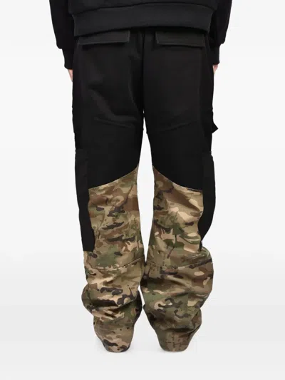Matthew Williamson Mixed-material Cargo Pants In Black
