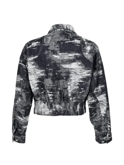 Taakk Faded-pattern Denim Jacket In Blue
