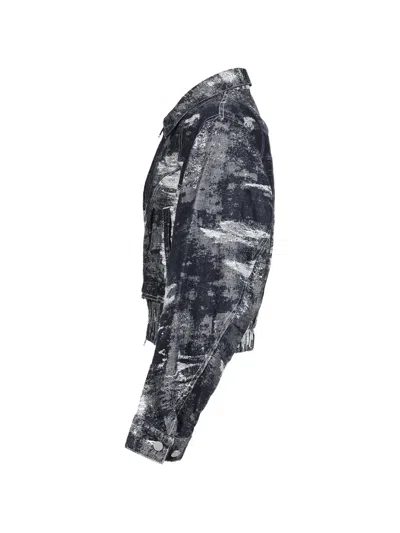 Taakk Faded-pattern Denim Jacket In Blue
