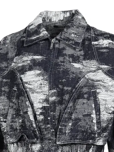 Taakk Faded-pattern Denim Jacket In Blue