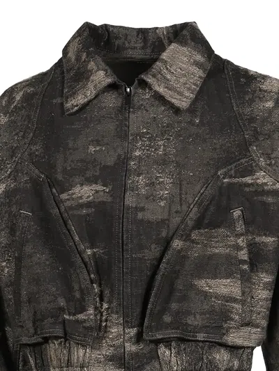 Taakk Distressed Denim Jacket In Black