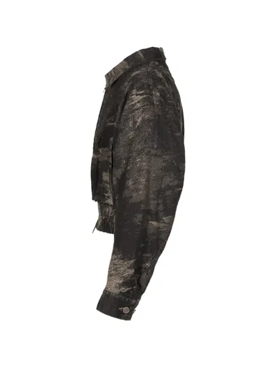 Taakk Distressed Denim Jacket In Black