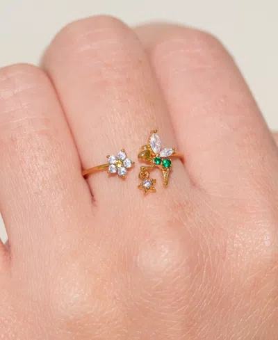 Girls Crew Crystal Disney Tinker Bell Pixie Dust Adjustable Ring In Multi