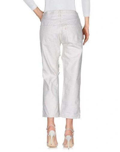 Shop Forte Couture Denim Trousers In 白色