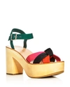 LOEFFLER RANDALL Elsa Ankle Strap Platform Sandals,2451678PINK/GREENMULTI
