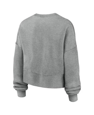 Nike Women's Heather Gray Oregon Ducks Oversized Phoenix Arch Pullover Sweatshirt In Gray