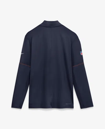 Nike Men's Navy Denver Broncos Sideline Dri-fit Half-zip Pullover Sweatshirt In Blue