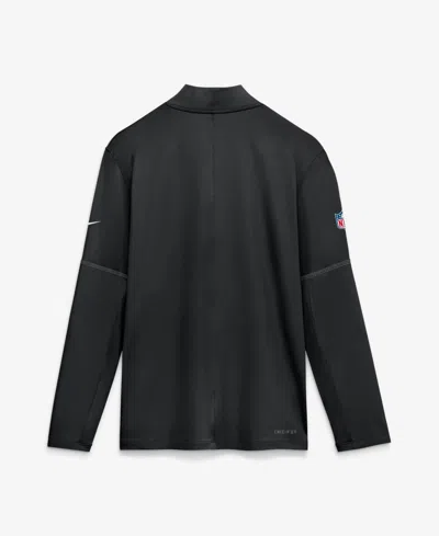 Nike Men's Black Las Vegas Raiders Sideline Dri-fit Half-zip Pullover Sweatshirt In Black