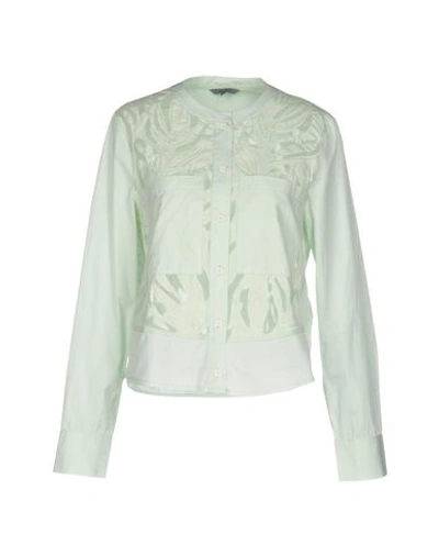 Maiyet Solid Color Shirts & Blouses In Light Green