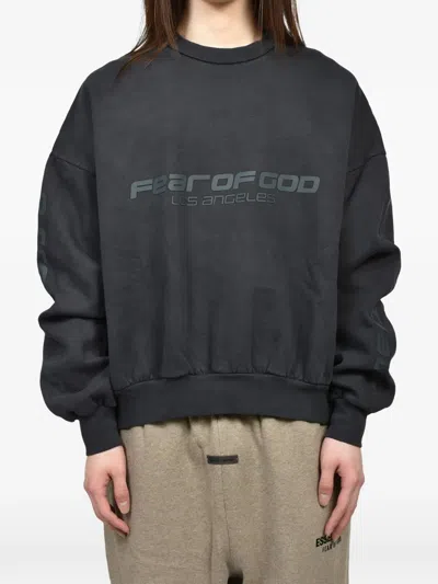 Essentials Logo-print Cropped Sweater In Black