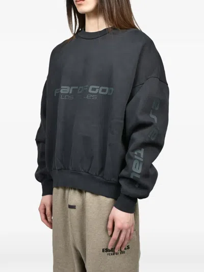 Essentials Logo-print Cropped Sweater In Black