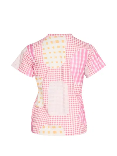 Tao Gingham Patchwork T-shirt In Pink