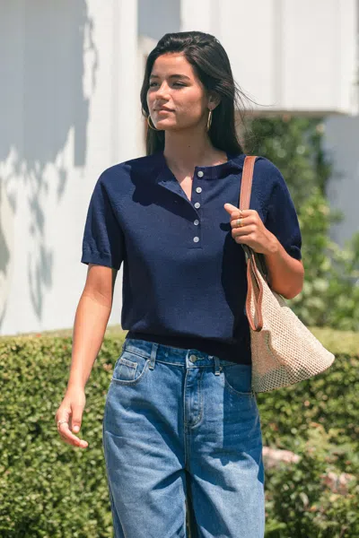 Cupshe Sentimental Navy Sweater In Blue
