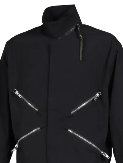 Acronym X-zip Nylon Jacket In Black