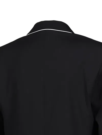 Ernest W Baker Trim Double-breasted Blazer In Black
