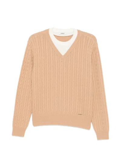 Sandro 2-in-1 Cable Knit Sweater In Multi