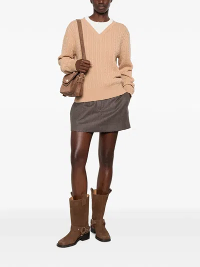 Sandro 2-in-1 Cable Knit Sweater In Multi
