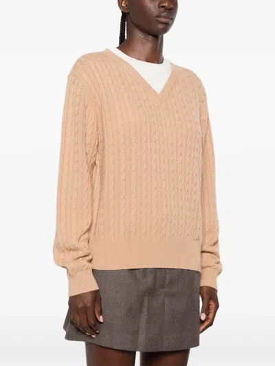 Sandro 2-in-1 Cable Knit Sweater In Multi