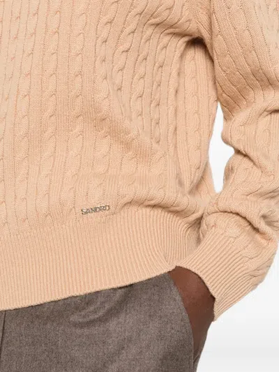 Sandro 2-in-1 Cable Knit Sweater In Multi