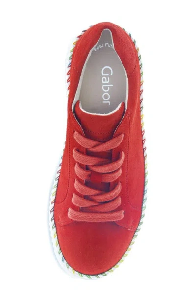 Gabor Platform Sneaker In Red