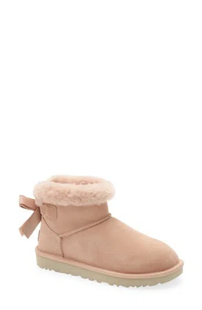 Ugg Wmns Mini Bailey Mixed Bow Boot 'beige Blush' In Multi