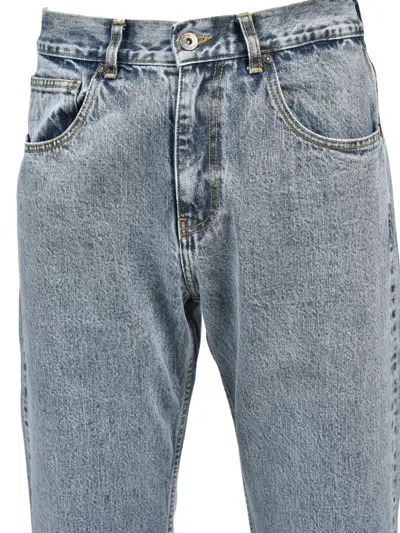 Second / Layer Big Papi Logo-patch Jeans In Blue