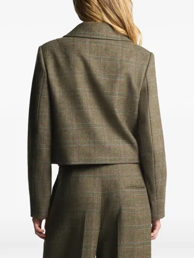 Fay Check-pattern Toggle-fastening Cropped Jacket In Black