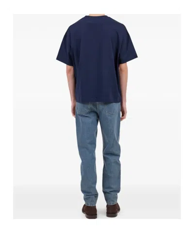 A.p.c. Logo-print T-shirt In Blue