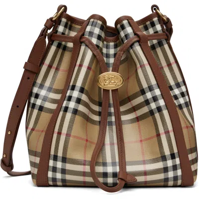 Burberry Small Drawstring Bucket Bag In Black