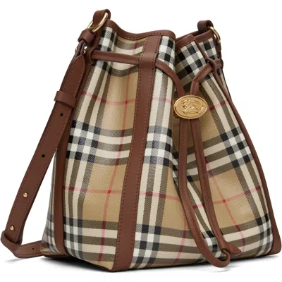 Burberry Small Drawstring Bucket Bag In Black