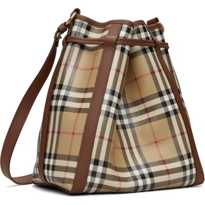 Burberry Small Drawstring Bucket Bag In Black