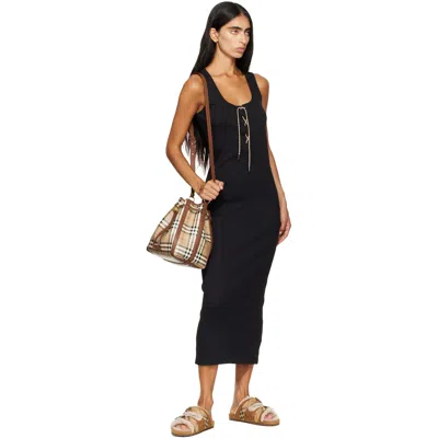 Burberry Small Drawstring Bucket Bag In Black