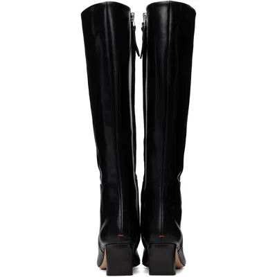 Aeyde Black Bita Calf Leather Tall Boots In Black