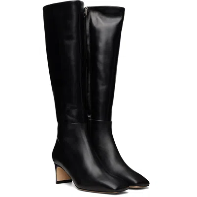 Aeyde Black Bita Calf Leather Tall Boots In Black