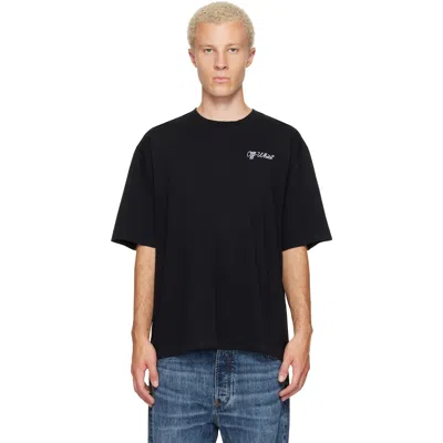 Off-white Crew-neck Cotton T-shirt With Contrasting Logo In Black