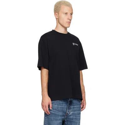 Off-white Crew-neck Cotton T-shirt With Contrasting Logo In Black
