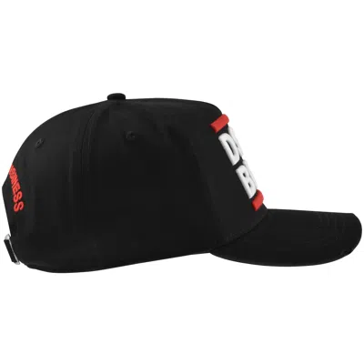 Dsquared2 Badge Baseball Cap Black In Black