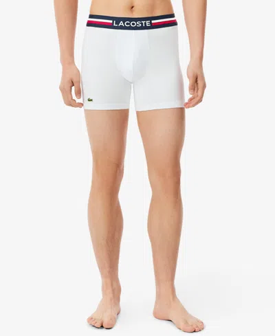 Lacoste Long Stretch Cotton Jersey Boxer Brief 3-pack In Multi